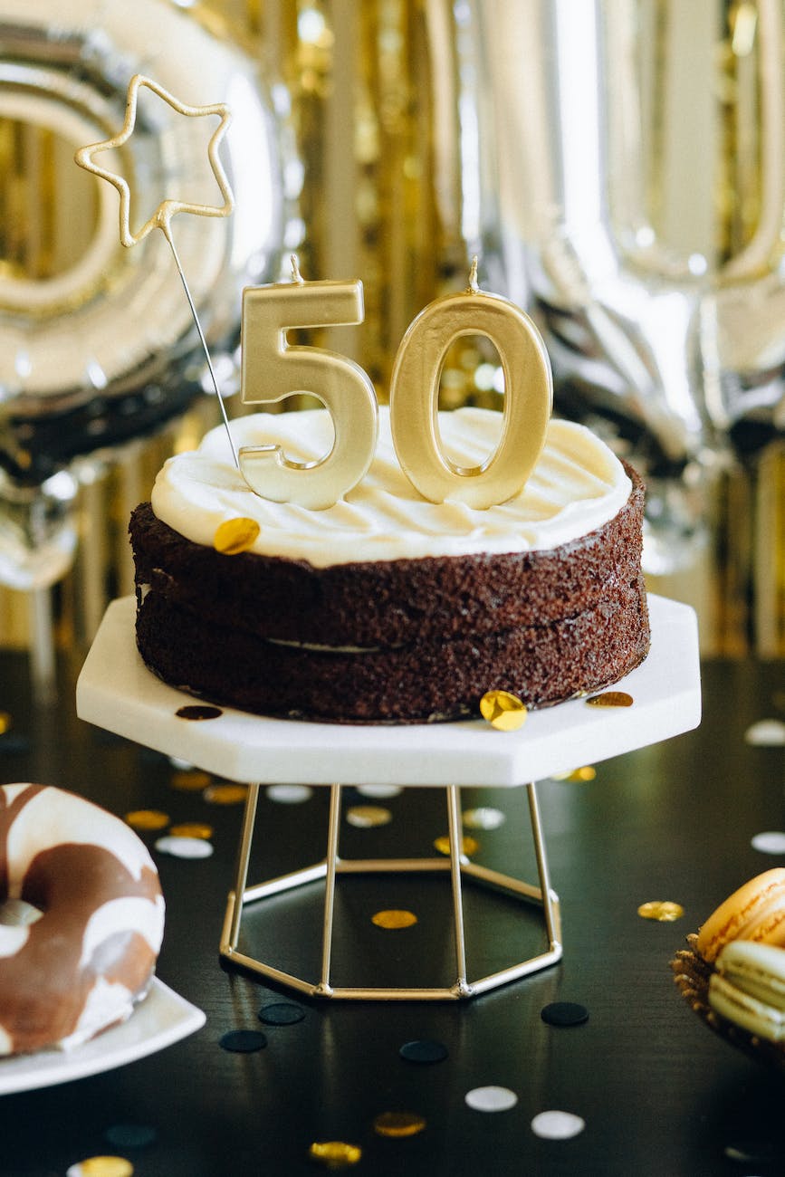 chocolate cake on white cake stand
