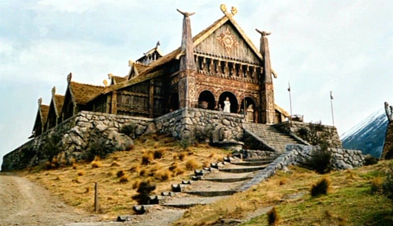 The Golden Hall in Peter Jackson's The Lord of the Rings: The Two Towers