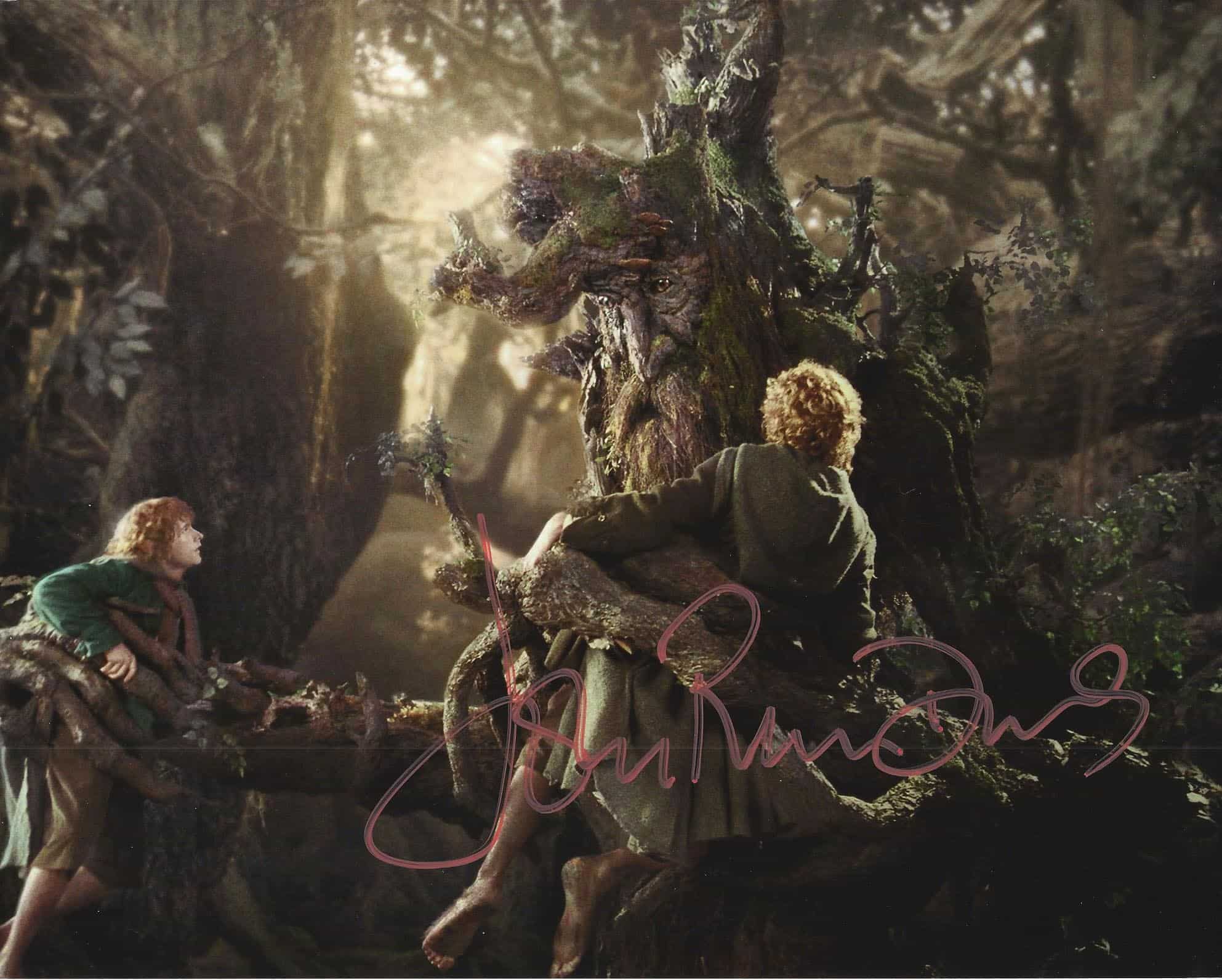 Treebeard holds Merry and Pippin in Peter Jackson's The Two Towers from The Lord of the Rings