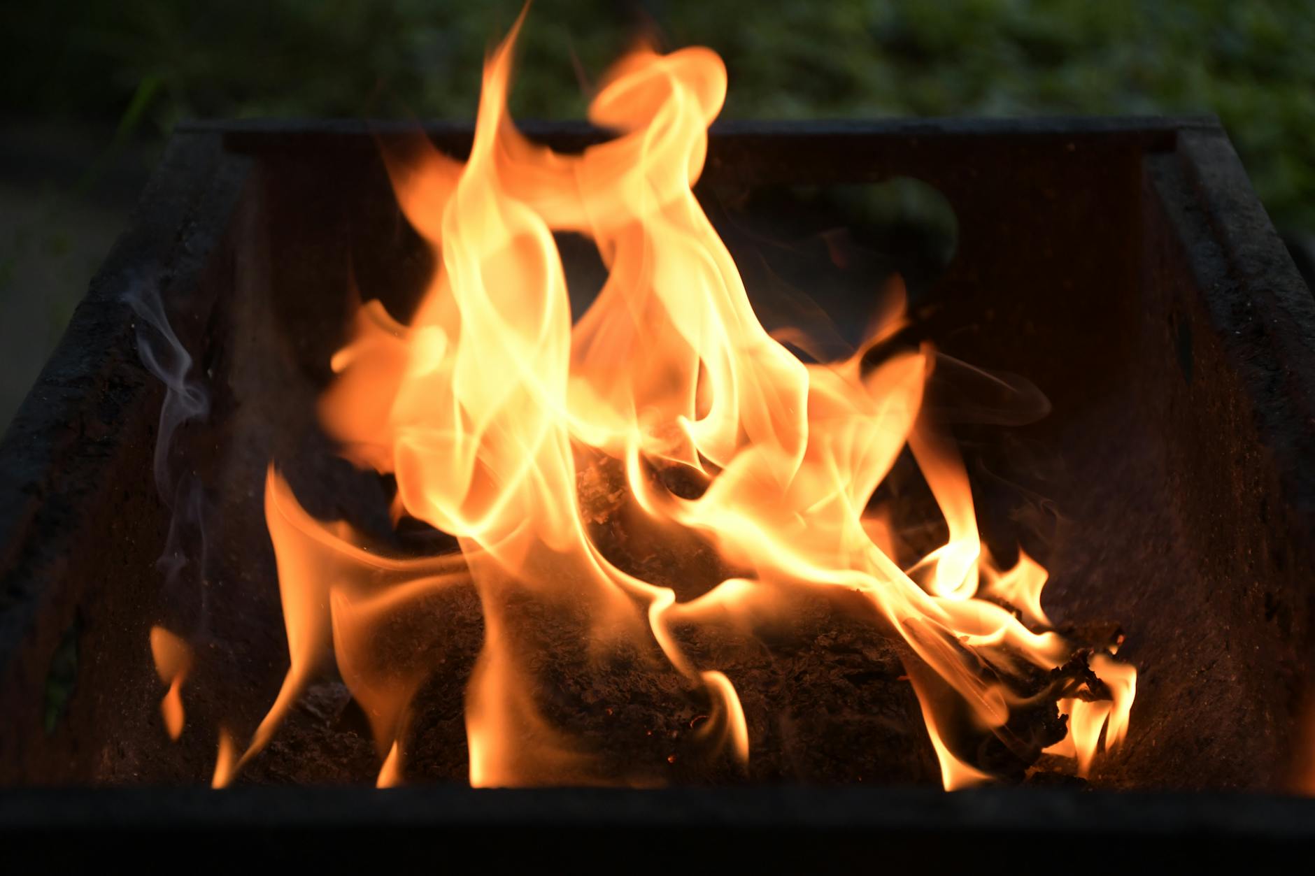 close up of a burning fire