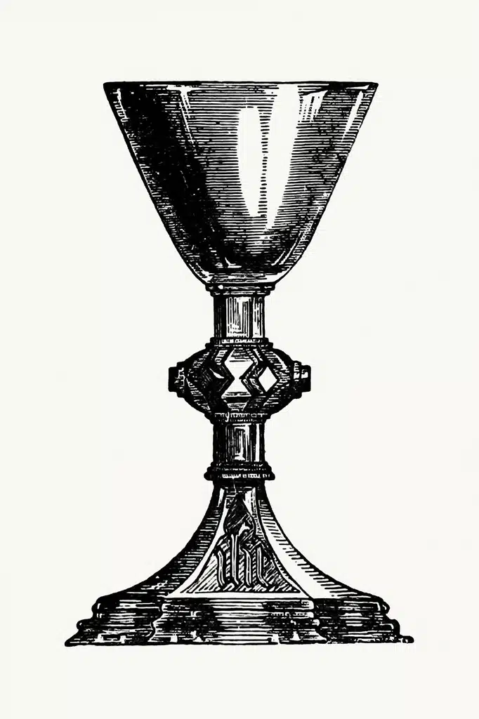 Vintage European style chalice engraving