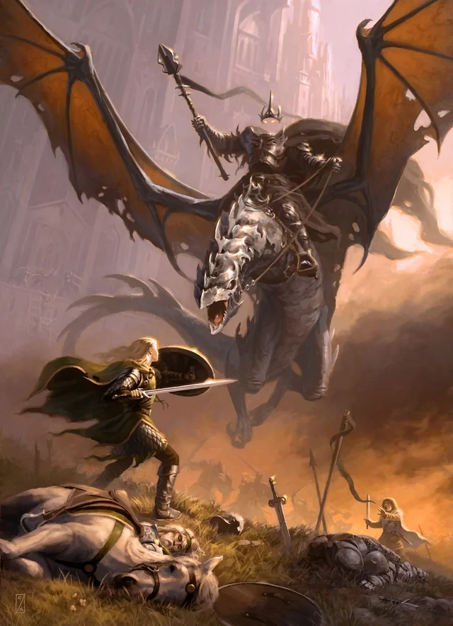 Eowyn & the Nazgul, by Craig Spearing